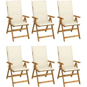 MAISONCHIC Sedie da giardino in acacia - Pieghevoli, 5 posizioni, Set da 6 MAISONCHIC Sedie da giardino in acacia - Pieghevoli, 5 posizioni, Set da 6