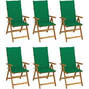 vidaXL 6 Klappbare Gartenstühle mit Kissen - Gartenmöbel vidaXL 6 Klappbare Gartenstühle mit Kissen - Gartenmöbel