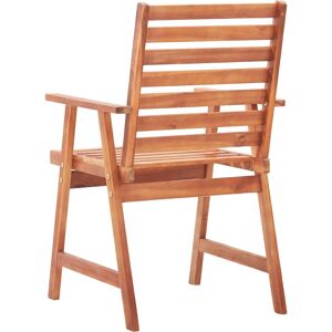 vidaXL Akazienholz Außenstuhl - Rustikales Lamellendesign - Beigefarbene Kissen - Gartentisch vidaXL Akazienholz Außenstuhl - Rustikales Lamellendesign - Beigefarbene Kissen - Gartentisch