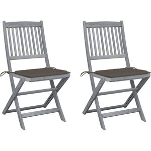 vidaXL Klappbare Gartenstühle - Akazie Holz 4 Stück mit Kissen vidaXL Klappbare Gartenstühle - Akazie Holz 4 Stück mit Kissen