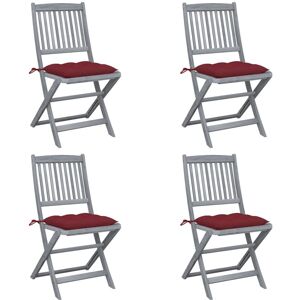 VidaXL Outdoor Stuhl - Klappbarer Gartensitz mit Kissen - Rot VidaXL Outdoor Stuhl - Klappbarer Gartensitz mit Kissen - Rot