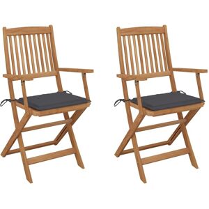 VidaXL Outdoor Stuhl - Klappstuhl aus Akazienholz mit Kissen VidaXL Outdoor Stuhl - Klappstuhl aus Akazienholz mit Kissen