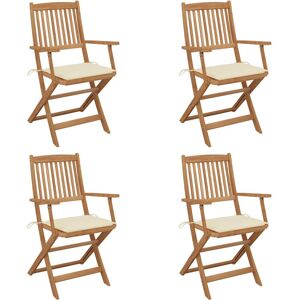 VidaXL 3064619 Outdoor Stuhl - Klappbar, Akazienholz, Creme - Gartensessel VidaXL 3064619 Outdoor Stuhl - Klappbar, Akazienholz, Creme - Gartensessel