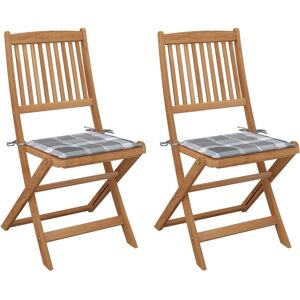 vidaXL Klappbare Gartensessel - Akazienholz, Kissen vidaXL Klappbare Gartensessel - Akazienholz, Kissen