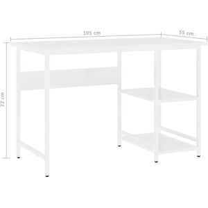 vidaXL White MDF Metal Computer Desk - Desk vidaXL White MDF Metal Computer Desk - Desk