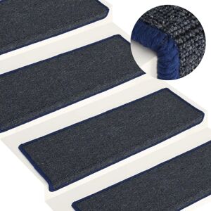 vidaXL Stair mats 15 pcs. 65x21x4 cm Grey and Blue Multi coloured - Stair mats vidaXL Stair mats 15 pcs. 65x21x4 cm Grey and Blue Multi coloured - Stair mats