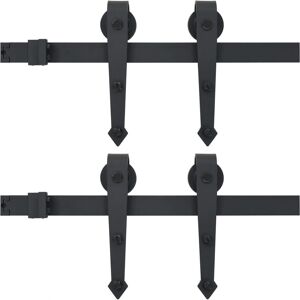 vidaXL Schuifdeur Hardware Kit - 200 cm Zwart Staal vidaXL Schuifdeur Hardware Kit - 200 cm Zwart Staal