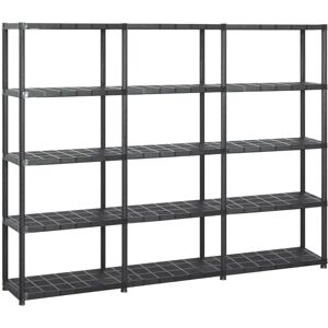 Étagère de rangement en plastique noir 5 niveaux vidaXL - Rack de stockage - Publicité Étagère de rangement en plastique noir 5 niveaux vidaXL - Rack de stockage - Publicité