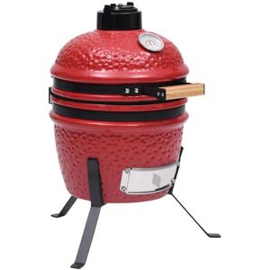 vidaXL 2-i-1 Kamado Grill Røyker Keramikk rød (316095) vidaXL 2-i-1 Kamado Grill Røyker Keramikk rød (316095)