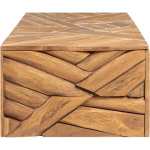 vidaXL Solid Wood Teak Coffee Table Erosion - Living Room End Accent vidaXL Solid Wood Teak Coffee Table Erosion - Living Room End Accent