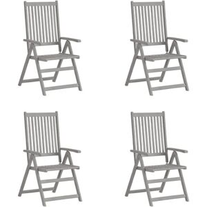 vidaXL Solid Acacia Reclining Garden Chairs - (White) - 4pcs vidaXL Solid Acacia Reclining Garden Chairs - (White) - 4pcs