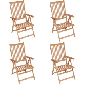 vidaXL Gartenmöbel Set aus Teakholz - 4 verstellbare Stühle vidaXL Gartenmöbel Set aus Teakholz - 4 verstellbare Stühle