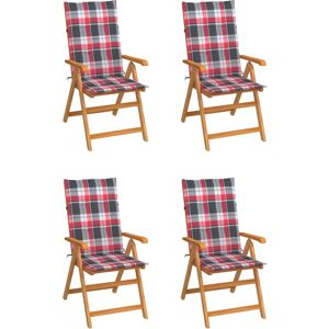 VidaXL Gartenstuhl - Verstellbares Teak Set 4 Stück VidaXL Gartenstuhl - Verstellbares Teak Set 4 Stück
