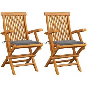 VidaXL Grauer Outdoor-Stuhl - Teak-Gartenset VidaXL Grauer Outdoor-Stuhl - Teak-Gartenset
