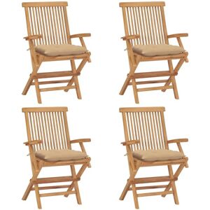 VidaXL Gartenstuhlset 4er - Teak Beige VidaXL Gartenstuhlset 4er - Teak Beige