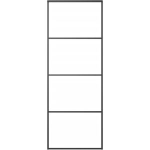 vidaXL Sliding Door Aluminium and ESG Glass 76x205 cm Black - Sliding Door vidaXL Sliding Door Aluminium and ESG Glass 76x205 cm Black - Sliding Door