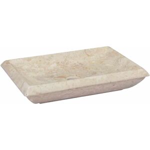 Fregadero de mármol crema vidaXL 50x35x10 cm Cuarto de baño Lavabo de piedra natural Fregadero de mármol crema vidaXL 50x35x10 cm Cuarto de baño Lavabo de piedra natural