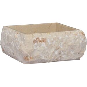 Lavabo vidaXL Crema 30x30x13 cm Mármol Piedra Natural Baño Lavabo vidaXL Crema 30x30x13 cm Mármol Piedra Natural Baño