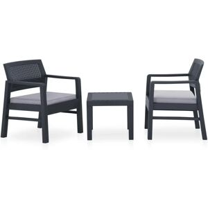 vidaXL Ensemble de Mobilier de Jardin - Gris 3 pièces avec Coussins - Publicité vidaXL Ensemble de Mobilier de Jardin - Gris 3 pièces avec Coussins - Publicité