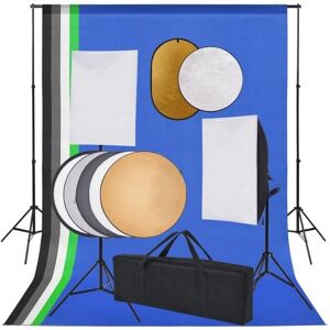 VidaXL Fotostudie Sæt - Softbox, Baggrund, Reflektorer VidaXL Fotostudie Sæt - Softbox, Baggrund, Reflektorer