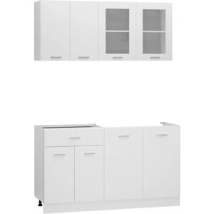 vidaXL White 4-Piece Kitchen Cabinet Set - Kitchen Cabinet Set vidaXL White 4-Piece Kitchen Cabinet Set - Kitchen Cabinet Set