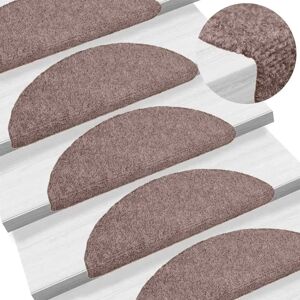vidaXL Brown Needle Felt Self-adhesive Stair Mats - 56x17x3 cm vidaXL Brown Needle Felt Self-adhesive Stair Mats - 56x17x3 cm