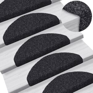 vidaXL 10x Self-adhesive Stair Mats Black Needle Punch Stairs Rug Protection - Stair Mats vidaXL 10x Self-adhesive Stair Mats Black Needle Punch Stairs Rug Protection - Stair Mats