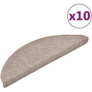 vidaXL Stair Mats Carpet Stair Tread Stair Step Rug Decor 10 pcs Light Brown vidaXL Stair Mats Carpet Stair Tread Stair Step Rug Decor 10 pcs Light Brown