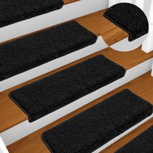 vidaXL Black Carpet Stair Treads - Stair Step Protector Rug Set of 10 vidaXL Black Carpet Stair Treads - Stair Step Protector Rug Set of 10