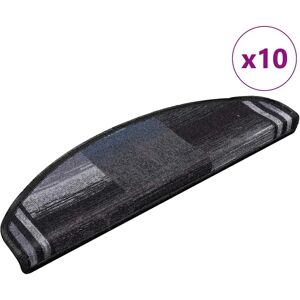 vidaXL Self-adhesive Stair Mats - 10 pcs - Black and Grey vidaXL Self-adhesive Stair Mats - 10 pcs - Black and Grey