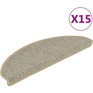 vidaXL Stair Mats Self-Adhesive Sisal Look 15 Pcs 65x21x4 Light Beige Grey - Stair Mats vidaXL Stair Mats Self-Adhesive Sisal Look 15 Pcs 65x21x4 Light Beige Grey - Stair Mats