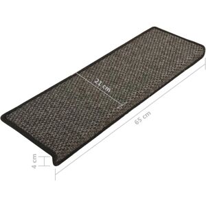 VidaXL Stair Mats Self-adhesive Sisal - Stair Protector - 15 pcs VidaXL Stair Mats Self-adhesive Sisal - Stair Protector - 15 pcs