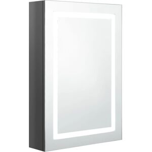 Armoire miroir LED gris brillant - Meuble salle de bain Armoire miroir LED gris brillant - Meuble salle de bain