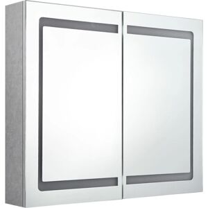 Maisonchic - Bathroom Cabinet with LED Mirror - Gray Concrete Maisonchic - Bathroom Cabinet with LED Mirror - Gray Concrete