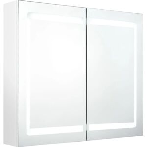 vidaXL White LED Bathroom Mirror Cabinet - Bath Wall Storage vidaXL White LED Bathroom Mirror Cabinet - Bath Wall Storage