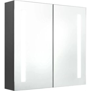 vidaXL LED Kylpyhuonepeili-kaappi - Seinään asennettava, 3 hyllyä, Harmaa vidaXL LED Kylpyhuonepeili-kaappi - Seinään asennettava, 3 hyllyä, Harmaa