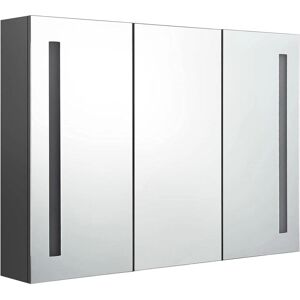 vidaXL LED Bathroom Mirror Cabinet Grey Washroom Furniture Storage Vanity Unit vidaXL LED Bathroom Mirror Cabinet Grey Washroom Furniture Storage Vanity Unit
