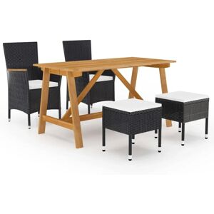 VidaXL Gartenset - Schwarz - 5-teiliges Esszimmer VidaXL Gartenset - Schwarz - 5-teiliges Esszimmer