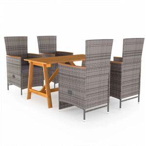 vidaXL Hage spisegruppe - 5 deler grå vidaXL Hage spisegruppe - 5 deler grå
