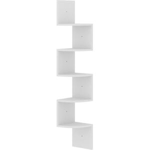 vidaXL White Corner Wall Shelf Engineered Wood 19x19x123 cm vidaXL White Corner Wall Shelf Engineered Wood 19x19x123 cm