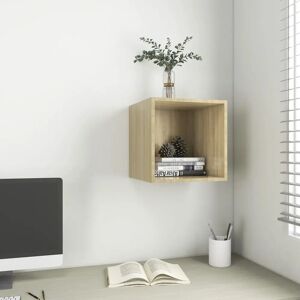 VidaXL Sonoma Oak Wall Cabinet 37x37x37cm Modern Floating Storage Unit VidaXL Sonoma Oak Wall Cabinet 37x37x37cm Modern Floating Storage Unit