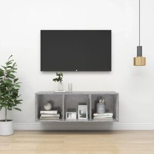 vidaXL Wall-Mounted TV Cabinet - 37x37x107cm Gray Concrete vidaXL Wall-Mounted TV Cabinet - 37x37x107cm Gray Concrete