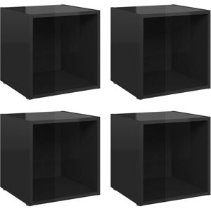 vidaXL 4x TV Cabinets High Gloss Black 37x35x37 cm - TV Cabinets vidaXL 4x TV Cabinets High Gloss Black 37x35x37 cm - TV Cabinets