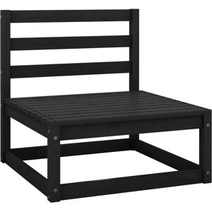 vidaXL Solid Pinewood Garden Middle Sofa Black Patio Wooden Sofa Seating Set - Garden sofa set vidaXL Solid Pinewood Garden Middle Sofa Black Patio Wooden Sofa Seating Set - Garden sofa set