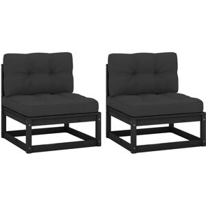 vidaXL Moduulinen puutarhapöytä ja sohvasarja - Musta - Puutarhakalusteet vidaXL Moduulinen puutarhapöytä ja sohvasarja - Musta - Puutarhakalusteet