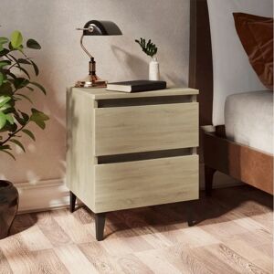 vidaXL Bed Cabinet Sonoma Oak - Nightstand with Drawers - Bedroom Furniture vidaXL Bed Cabinet Sonoma Oak - Nightstand with Drawers - Bedroom Furniture
