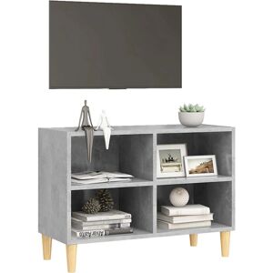 vidaXL TV cabinet with solid wood legs concrete grey - TV cabinet vidaXL TV cabinet with solid wood legs concrete grey - TV cabinet