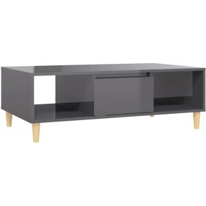 vidaXL Sofabord i højglans grå 103,5x60x35 cm Træ - Coffee Table vidaXL Sofabord i højglans grå 103,5x60x35 cm Træ - Coffee Table