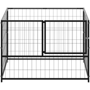 vidaXL Black Steel Dog Kennel - 100x100x70 cm Outdoor Enclosure vidaXL Black Steel Dog Kennel - 100x100x70 cm Outdoor Enclosure