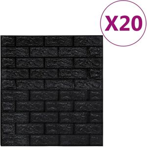 vidaXL 20x 3D Wallpaper Bricks Self-adhesive Black Wall Stickers - Wall Stickers vidaXL 20x 3D Wallpaper Bricks Self-adhesive Black Wall Stickers - Wall Stickers